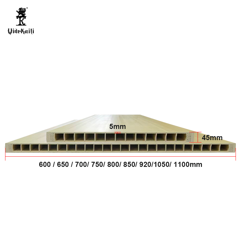 环保600-1100宽度现代室内45毫米厚度WPC木门面板
